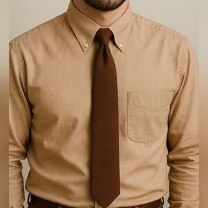 Perry Ellis Portfolio Solid Brown Textured Silk Tie Contemporary Office Party In